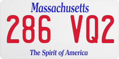 MA license plate 286VQ2