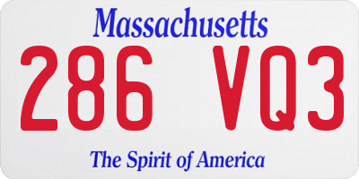 MA license plate 286VQ3