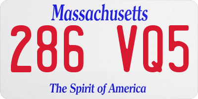 MA license plate 286VQ5