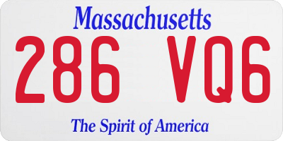 MA license plate 286VQ6