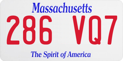 MA license plate 286VQ7