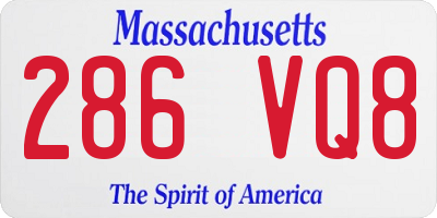 MA license plate 286VQ8