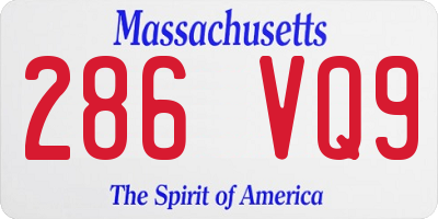 MA license plate 286VQ9