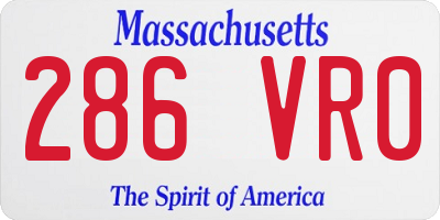 MA license plate 286VR0