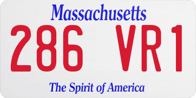 MA license plate 286VR1