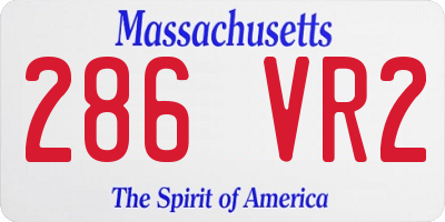 MA license plate 286VR2