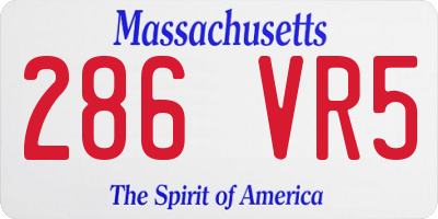 MA license plate 286VR5