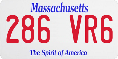 MA license plate 286VR6