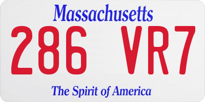 MA license plate 286VR7