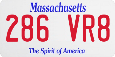 MA license plate 286VR8