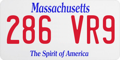 MA license plate 286VR9