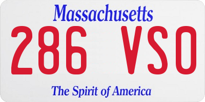 MA license plate 286VS0