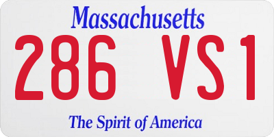 MA license plate 286VS1