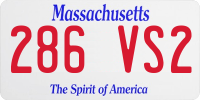 MA license plate 286VS2