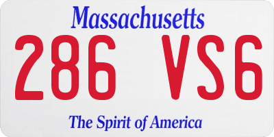 MA license plate 286VS6
