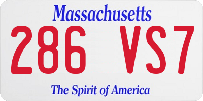 MA license plate 286VS7