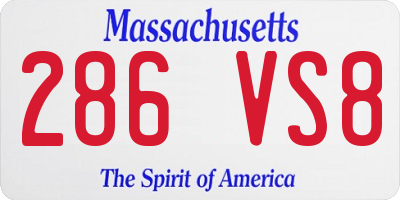 MA license plate 286VS8