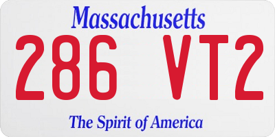 MA license plate 286VT2