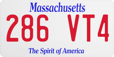 MA license plate 286VT4