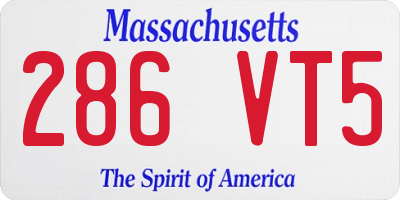 MA license plate 286VT5