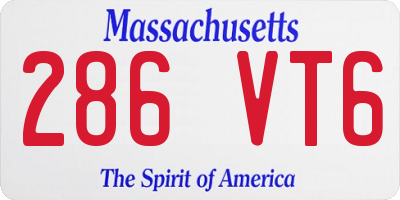 MA license plate 286VT6