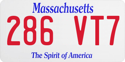 MA license plate 286VT7