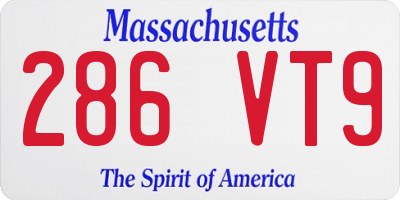 MA license plate 286VT9