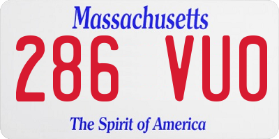 MA license plate 286VU0