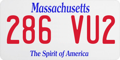 MA license plate 286VU2