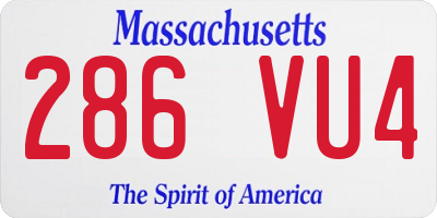 MA license plate 286VU4