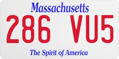 MA license plate 286VU5
