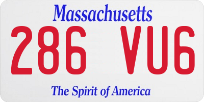MA license plate 286VU6