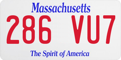 MA license plate 286VU7