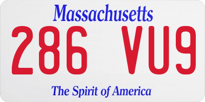 MA license plate 286VU9