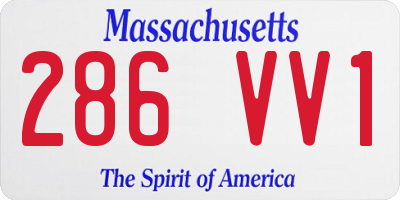 MA license plate 286VV1