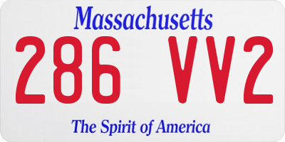 MA license plate 286VV2