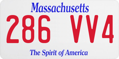 MA license plate 286VV4