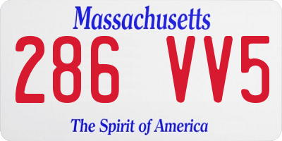 MA license plate 286VV5