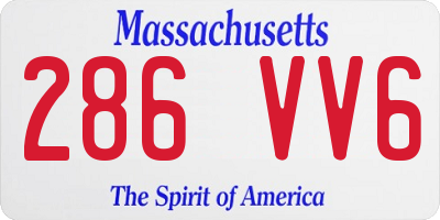 MA license plate 286VV6