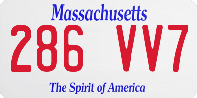MA license plate 286VV7