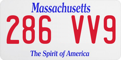 MA license plate 286VV9