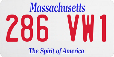 MA license plate 286VW1