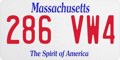 MA license plate 286VW4
