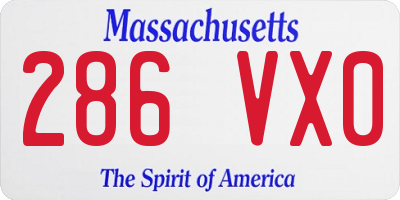 MA license plate 286VX0