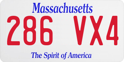 MA license plate 286VX4