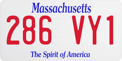 MA license plate 286VY1