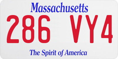 MA license plate 286VY4