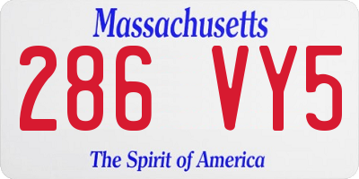 MA license plate 286VY5