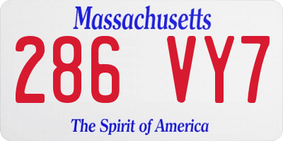 MA license plate 286VY7