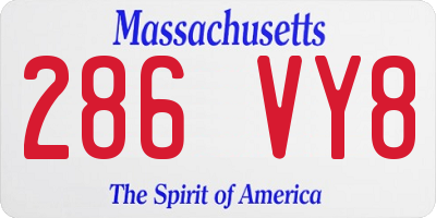 MA license plate 286VY8